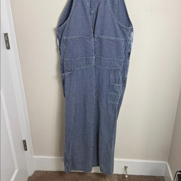 Vintage Key Hickory Blue & White Stripe Overalls L/XL - Picture 6 of 9